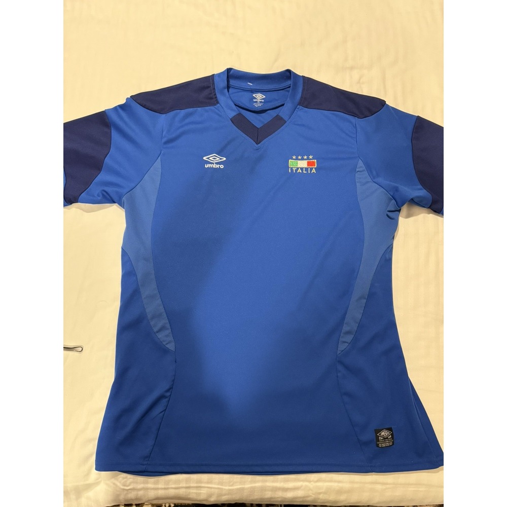 Vintage Umbro Italia Soccer Jersey XL Blue Italy Football Kit Top